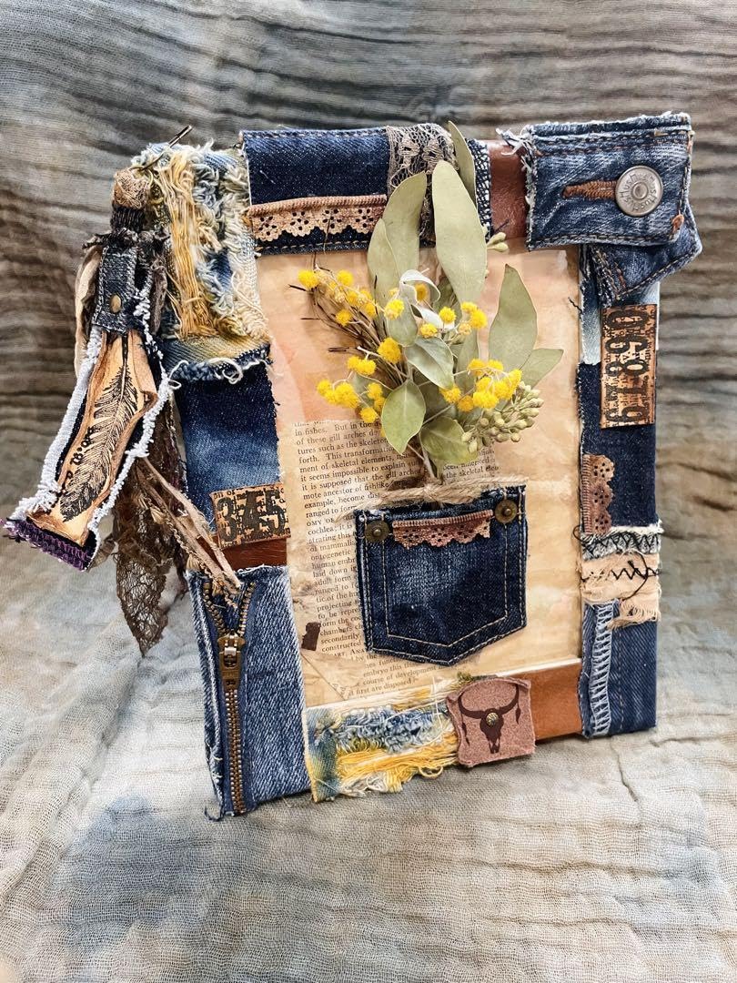 Amazon.co.jp: 完売！2Lサイズ～デニムリメイク×革タグのフォト